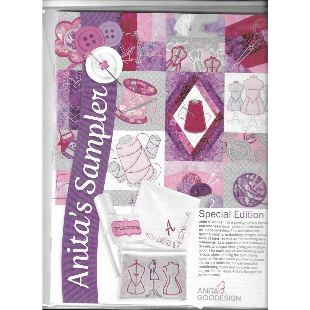 NEW Anita Goodesign ANITA’S SAMPLER Premium Plus Collection. Book & CD